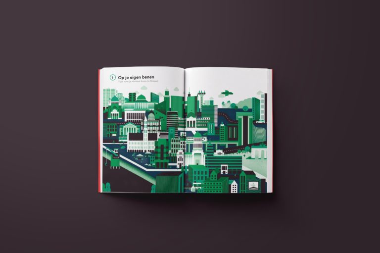 city guide design, graphic design Antwerpen, illustration, print design, lay-out, book design.